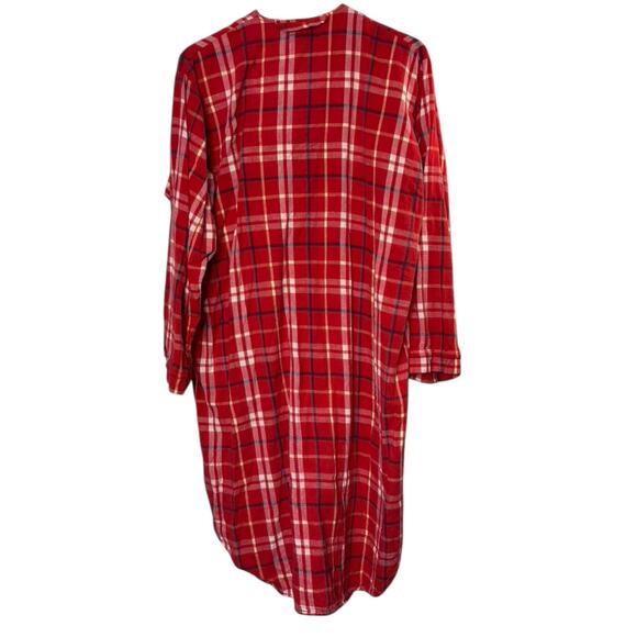 Vintage PURITAN Clothing of Cape Cod Red Plaid Flannel Nightgown Women's Medium - Picture 5 of 7